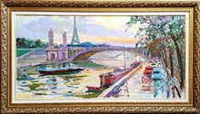 Картина Цветковой В.П. "Париж" холст/масло 70х140