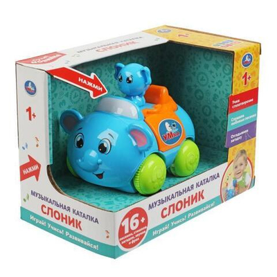Каталка музыкальная "Слоник" Шаинский музыка B1629512-R1 (Умка)