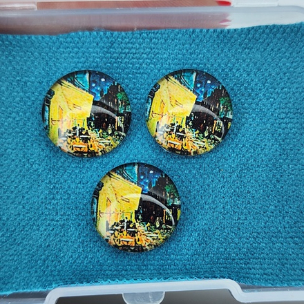 Принт, 16мм, круглый, стеклянный кабошон