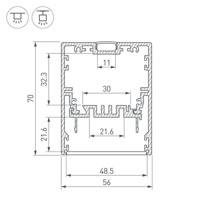 Профиль Arlight Klus-Power-W50-2000 Anod 030303