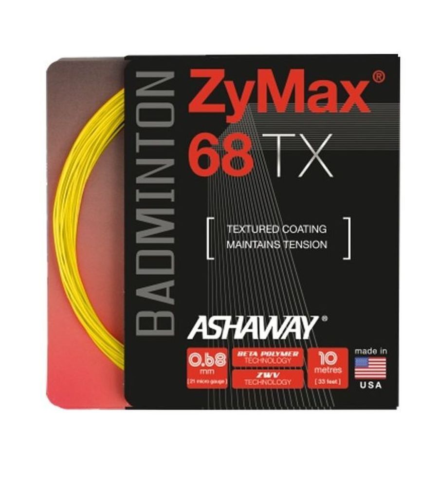 Струны для бадминтона Ashaway ZyMax 68 TX (10 m) - optic yellow
