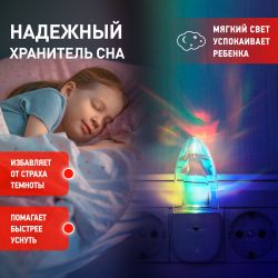 Ночник - светильник светодиодный ЭРА NN-618-LS-W в розетку с датчиком освещенности белый | Ночники