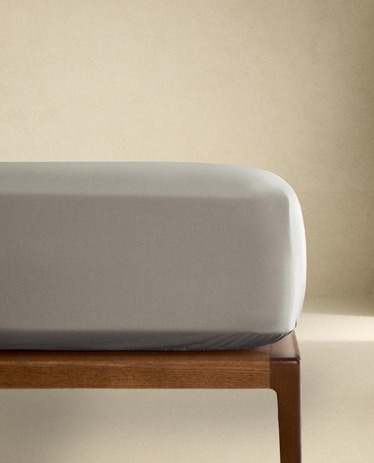 ZARA HOME (300 НИТЕЙ) ПРОСТЫНЯ ИЗ ПЕРКАЛЯ | ВЫСОТА 40 СМ, СЕРЫЙ