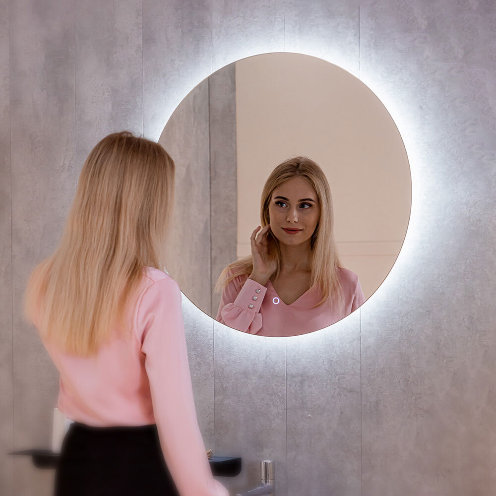 Зеркало с подсветкой Vollmond lite, 60 см (сенсорный выключатель, холодный свет)