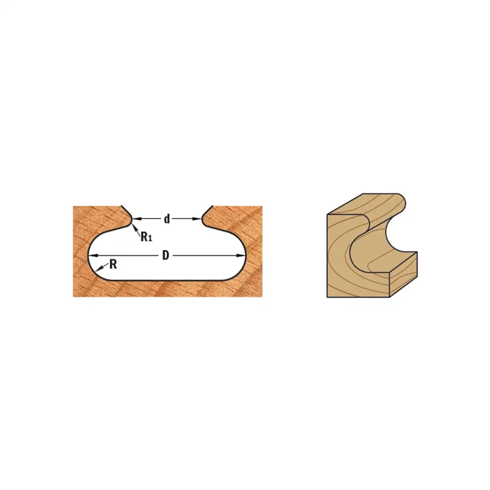 Фреза концевая -contractor профильная S=8 D=19,05x19,05 CMT K955-190
