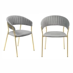 Комплект из 2-х стульев Bradex Home Turin серый, золотые ножки