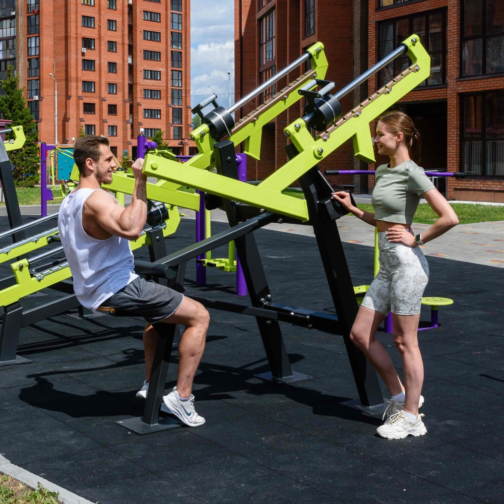 Force-2807 Уличный тренажер Верхняя тяга с переменной нагрузкой ZAVODSPORTA