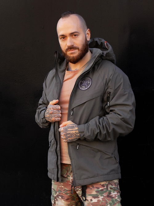 Куртка демисезонная Варгградъ на флисе мужская тёмно-серая