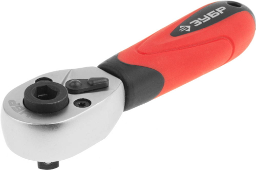 Трещотка ЗУБР ″Мастер″ для торцовых головок и бит (1/4″), Cr-V, 72 зубца, хроматированное покрытие