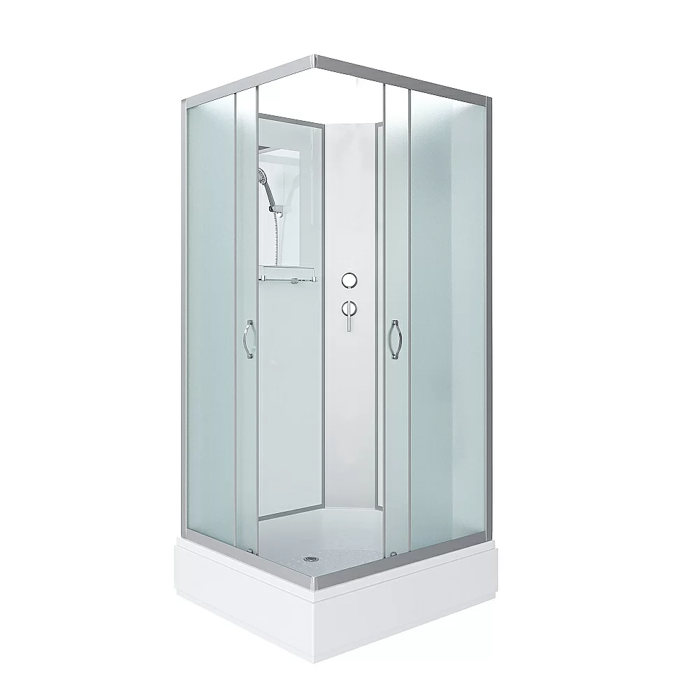 Душевая кабина Niagara Classic 330844QBK 100x80 стекло матовое/профиль серебро