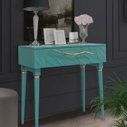 Консоль Арт Колор leaves Классик Голд Пастельно-синий