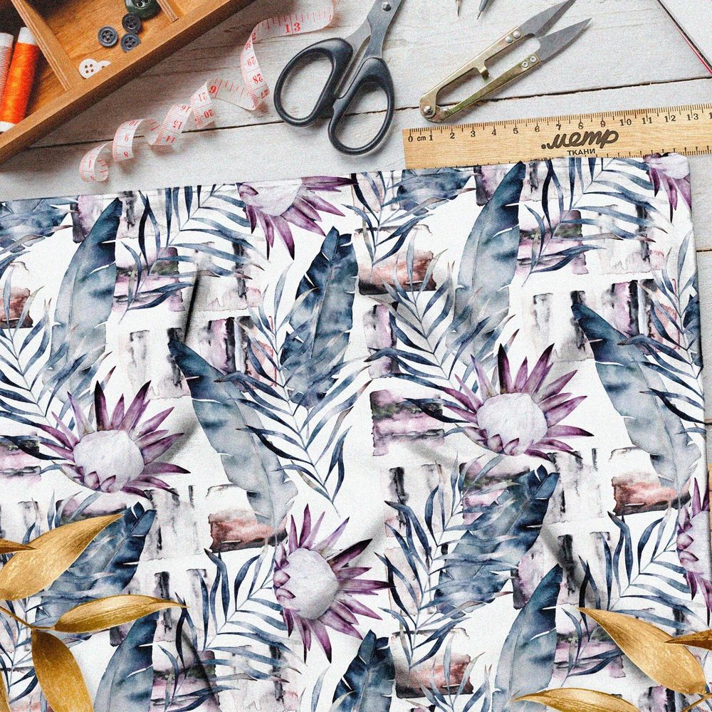 Ткань поплин захватывающая красота яркого цветения