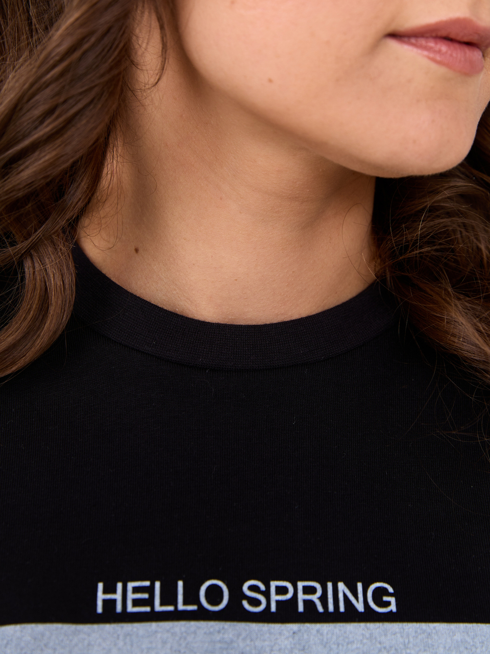 Пижама с брюками КБк-193П/черный-ромашки