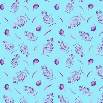 Оливковые веточки на бирюзовом
