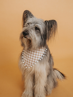 Бандана бежевая в клеточку