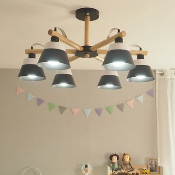 Деревянная потолочная люстра в скандинавском стиле COSE