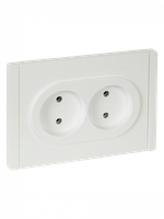FORTE&PIANO Розетка 2-местная без заземления с защитными шторками безвинтовое крепление 10А FP225 белый IEK