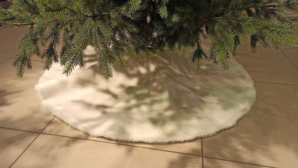 Юбка под елку "СУГРОБ" меховой коврик с застежкой на молнии