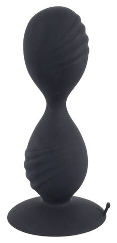 Анальные шарики на жесткой сцепке Backdoor Friend Double (Цвет: черный)