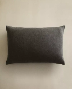 ZARA HOME ЛЬНЯНАЯ НАВОЛОЧКА ДЛЯ ДЕКОРАТИВНОЙ ПОДУШКИ, СЕРЫЙ