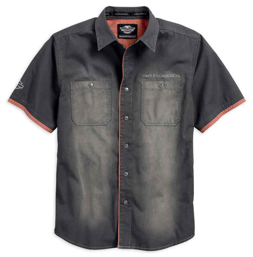 Рубашка Contrast Accent Distressed Woven Shirt Harley-Davidson -30 %