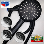 3012-1 Лейка для душа ЧЕРНЫЙ 12*25см (3-функций) HANSEN (50/1шт)