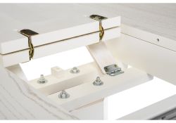 Деревянный стол Павия 100(130)х100х79 молочный с золотой патиной