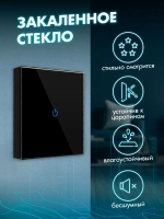 Выключатель сенсорный двухклавишный проводной для дома