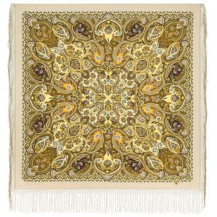 Павловопосадский платок Золотое сердце 2022-16