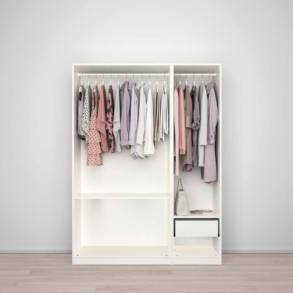 Распашной шкаф FARDAL PAX IKEA трехсекционный (с 1 ящиком) (белый)  150*50*260