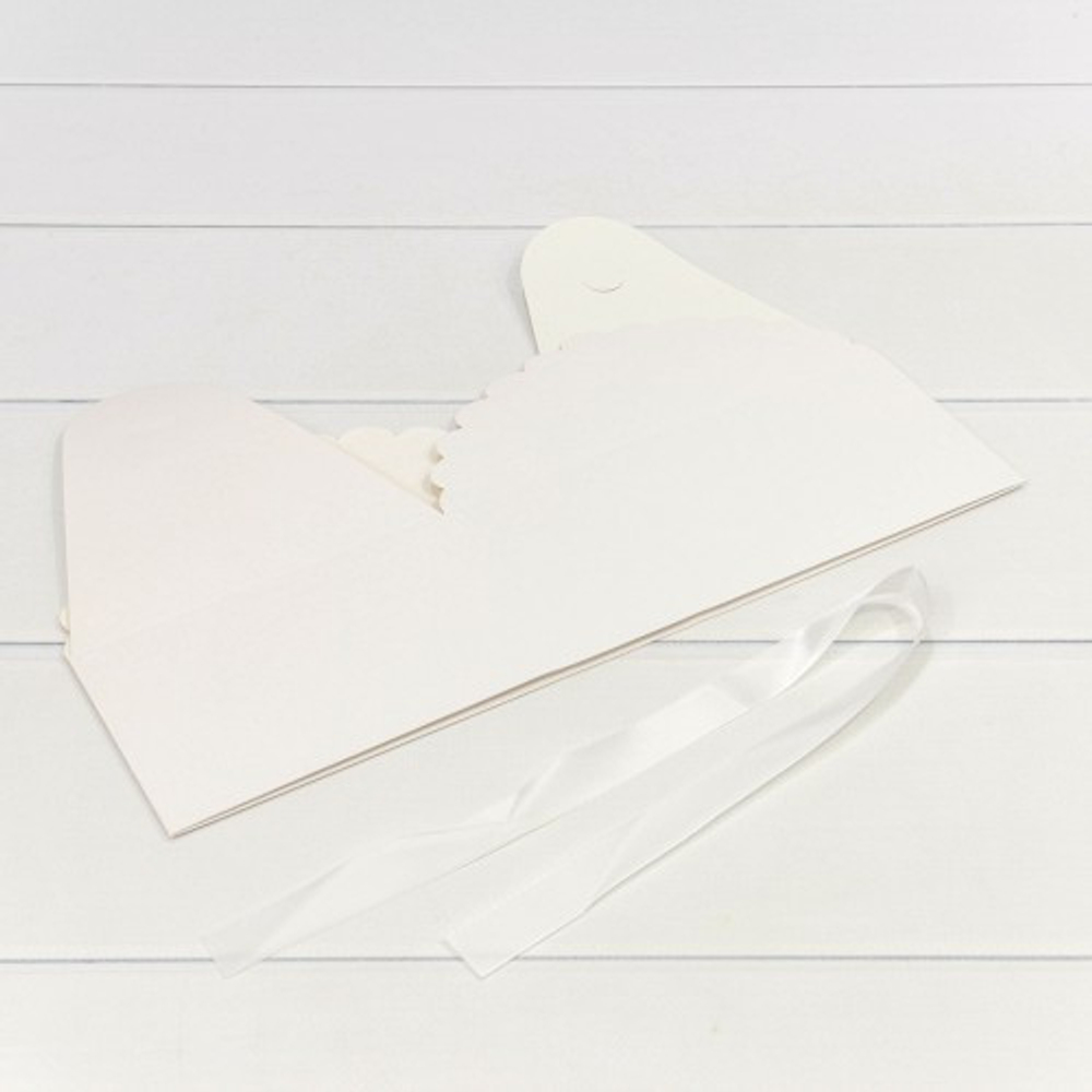 Коробка сборная 22х16х10 см с атласной лентой (Белый)