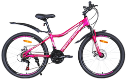 Велосипед 24" AVENGER C243DW, розовый неон/серый, 13"