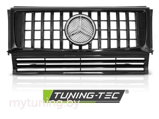 Решетка радиатора для Mercedes G-Class W463 (90-12) черная глянцевая в стиле GT-R