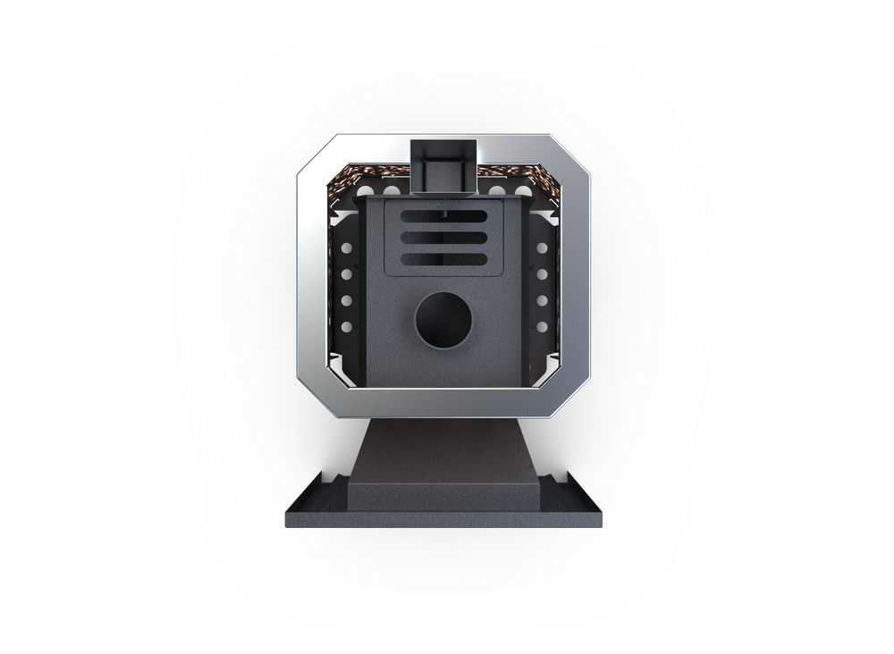 Банная печь Душа- 15 Сетка Леопард Закрытая Каменка панорама 8мм