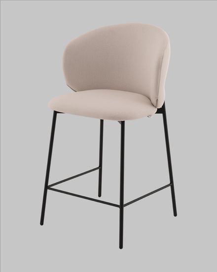 Стул полубарный Блейз велюр молочный