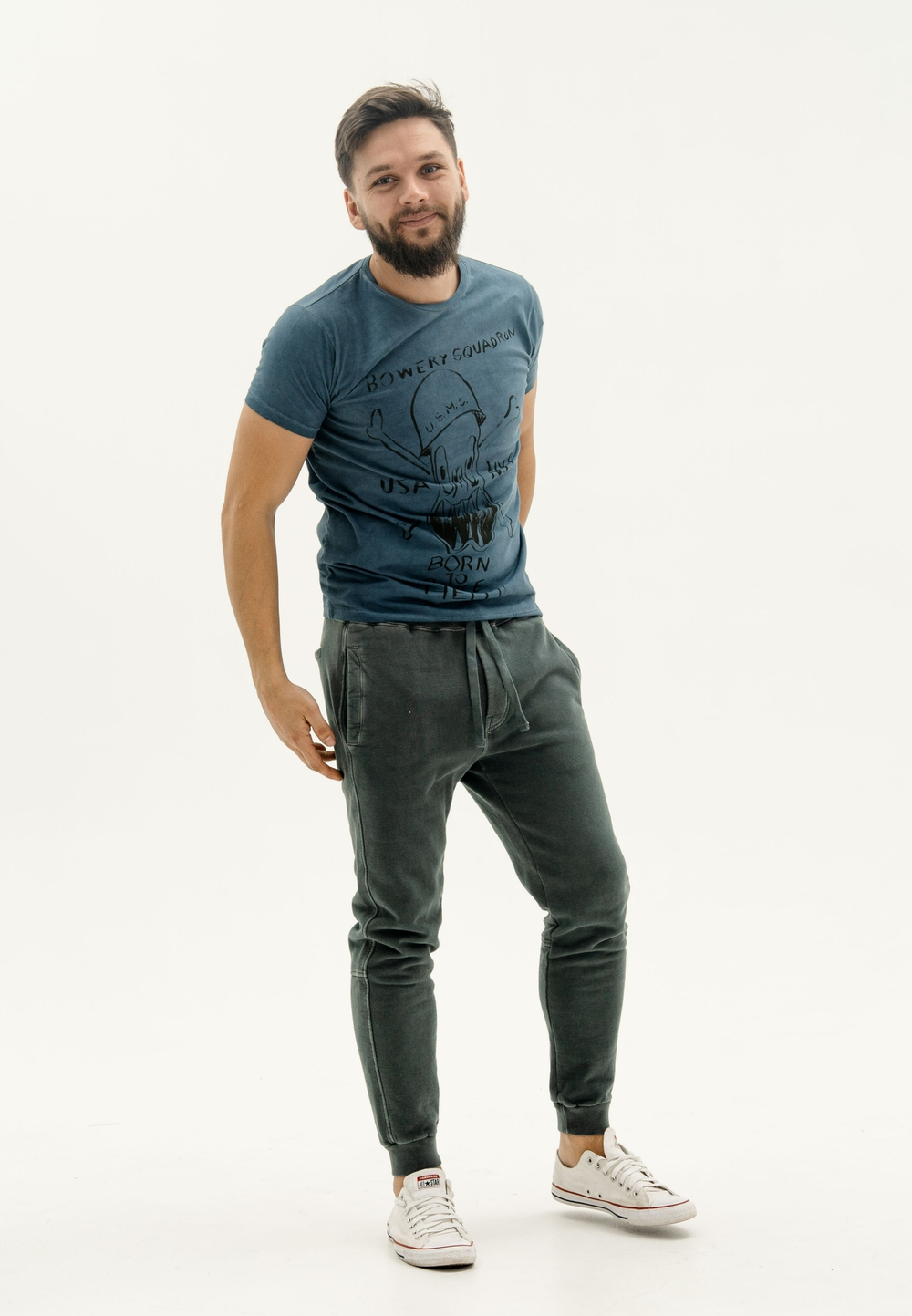 Футболка Bowery NYC "Squadron" Vintage Fade Ocean Blue