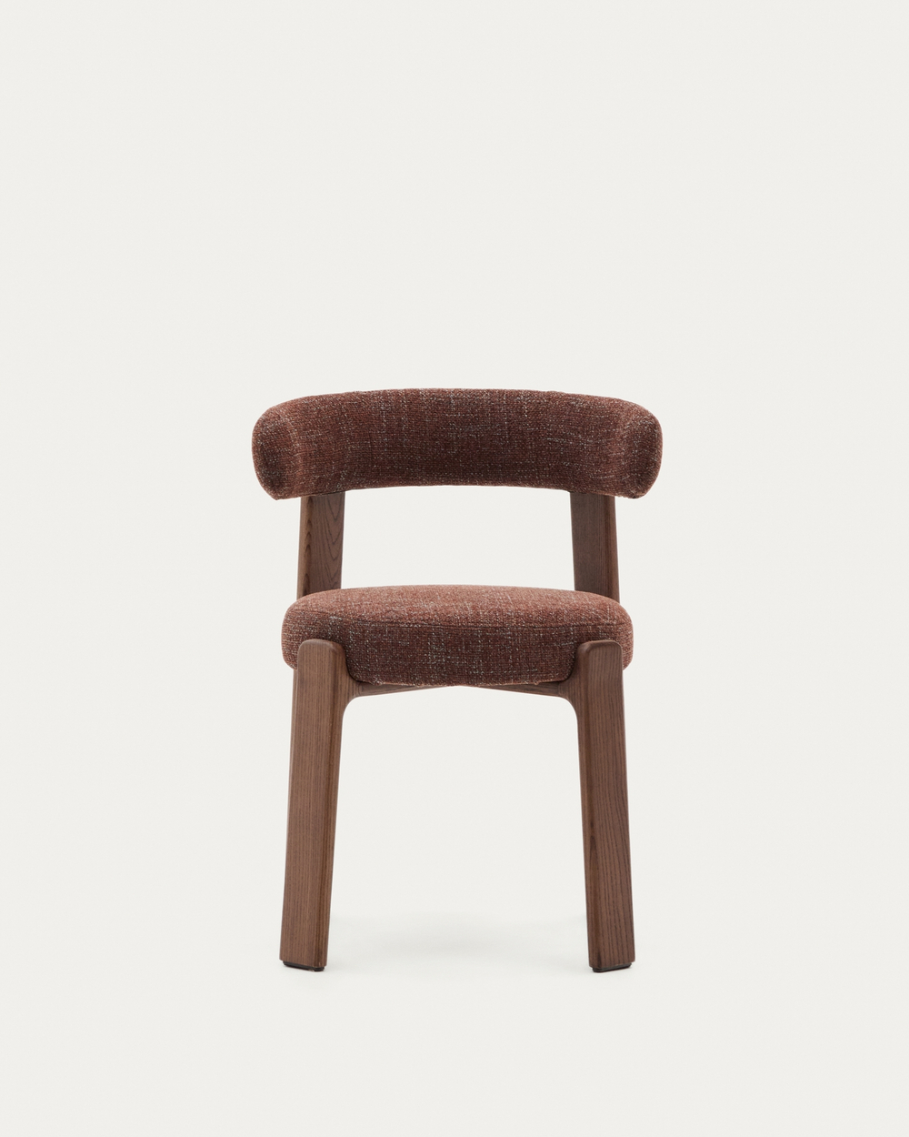 Granite Стул на 4 ножках из коричневого шенилла и массива ясеня в отделке орех