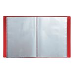 Папка с 60 вкладышами, Brauberg, 800 мкм, корешок 35мм с карманом, красная