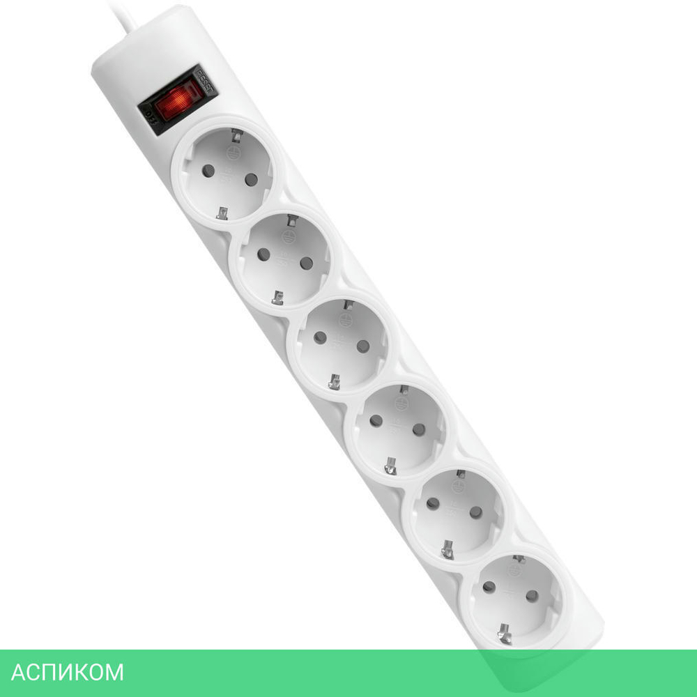 Сетевой фильтр Defender DFS 151 белый (99489)