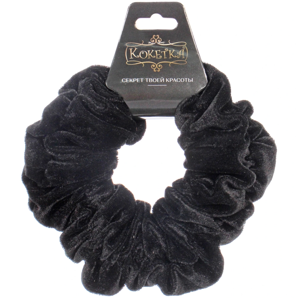 Резинка для волос бархатная «AKS - DesignPRO», цвет черный, d-13см