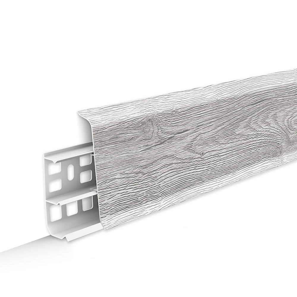 Плинтус напольный ПВХ "Деконика" 432 Дуб платиновый 2200х85х22 мм