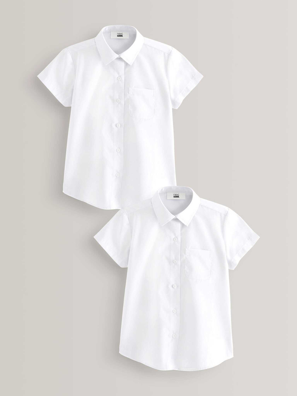 Рубашка школьная с коротким рукавом для девочки Next 458-579, 2 шт., Белый