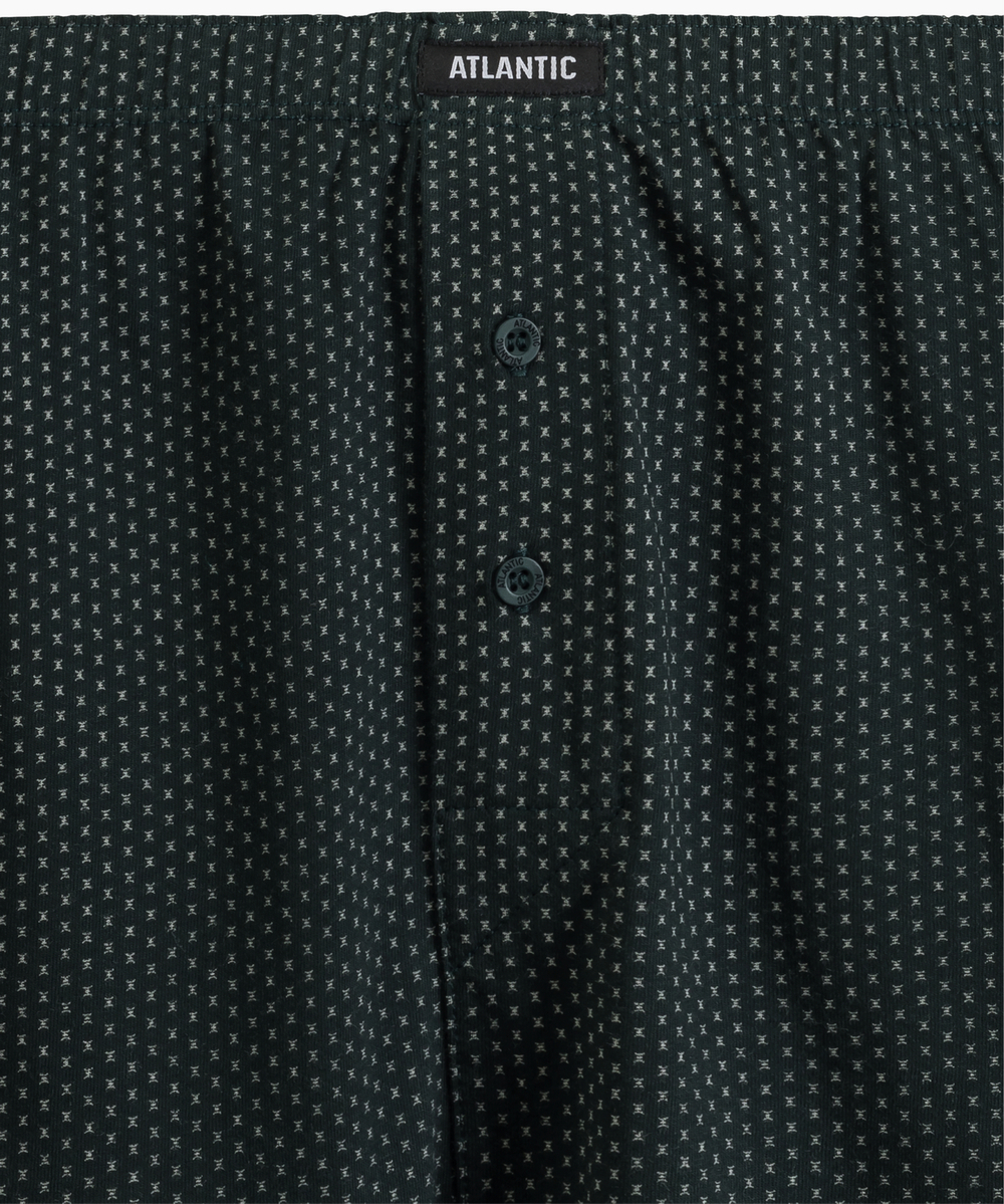 Мужские трусы боксеры Atlantic, набор из 2 шт., хлопок, баклажановые + изумрудные, 2MBX-079