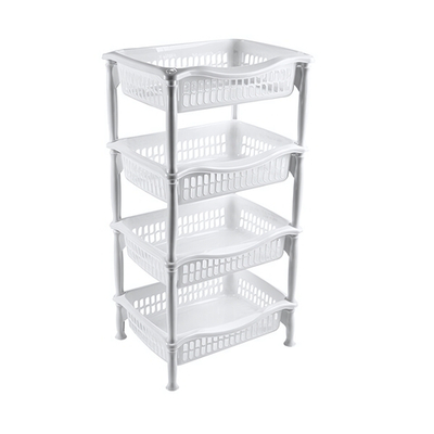 Этажерка прямоугольная 4х секционная белый