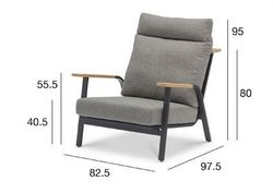 Malmo с 3-х местным диваном, комплект лаунж мебели антрацит/серый, алюминий