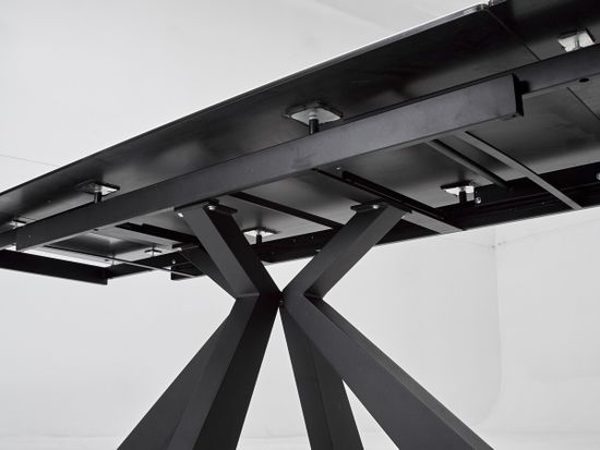 Стол ALEZIO 160 BIANCO TL-45 Белый мрамор матовый, испанская керамика/ черный каркас