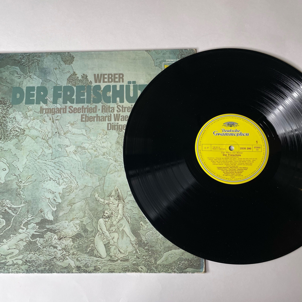 Винтажная виниловая пластинка Weber, Irmgard Seefried, Rita Streich, Richard Holm, Eugen Jochum Der Freischutz Волный Стрелок Опера (Германия 1975)