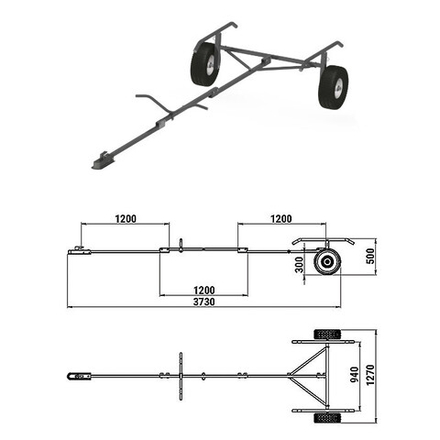 Трейлер для транспортировки НЛ длиной до 3,8 м.