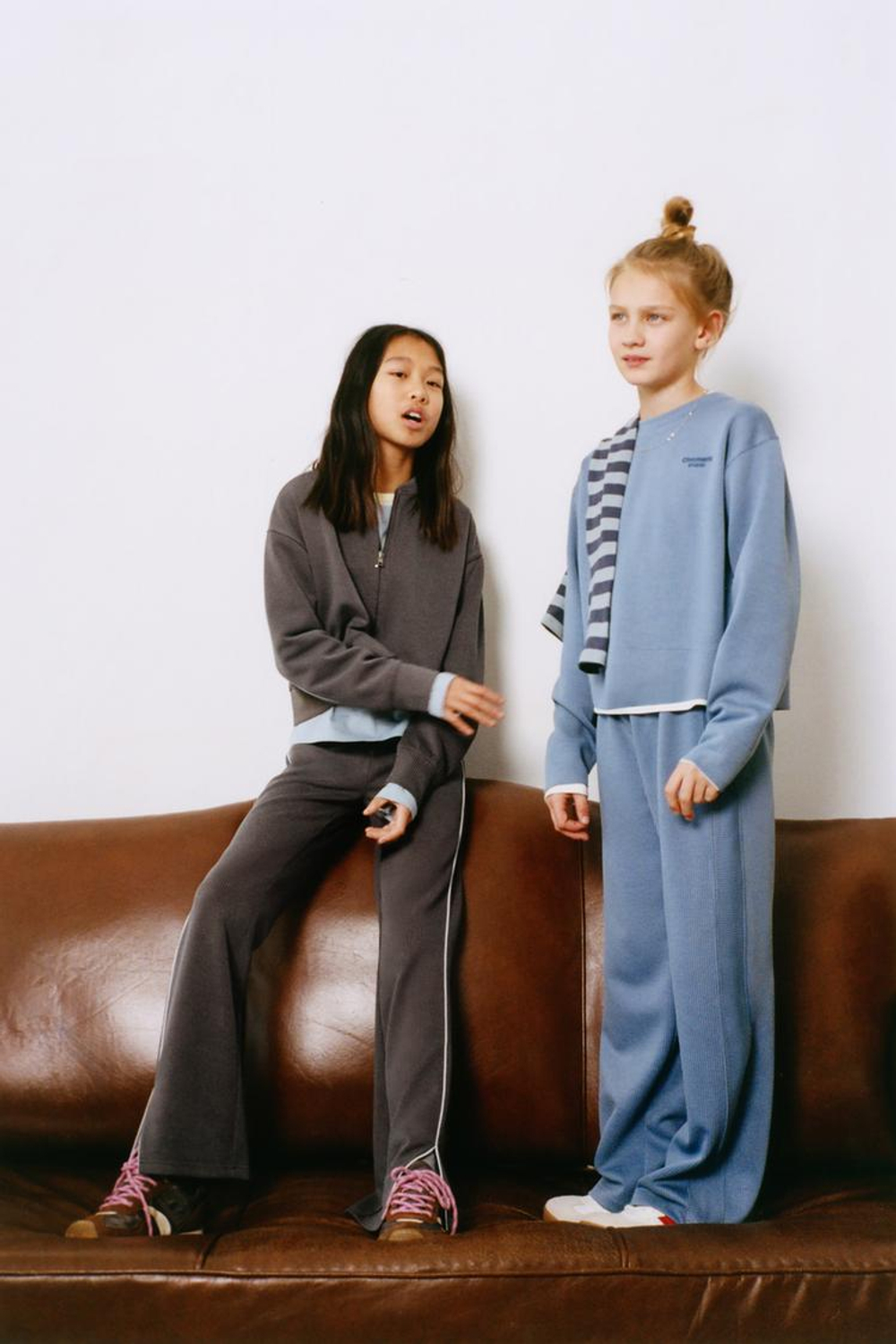 ZARA БРЮКИ FLARE В РУБЧИК С МОДАЛОМ, ШОКОЛАДНЫЙ