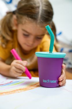 Детский стакан одностенный Klean Kanteen Kid Cup Straw Lid 10oz (296 мл) Sparkling Grape с трубочкой